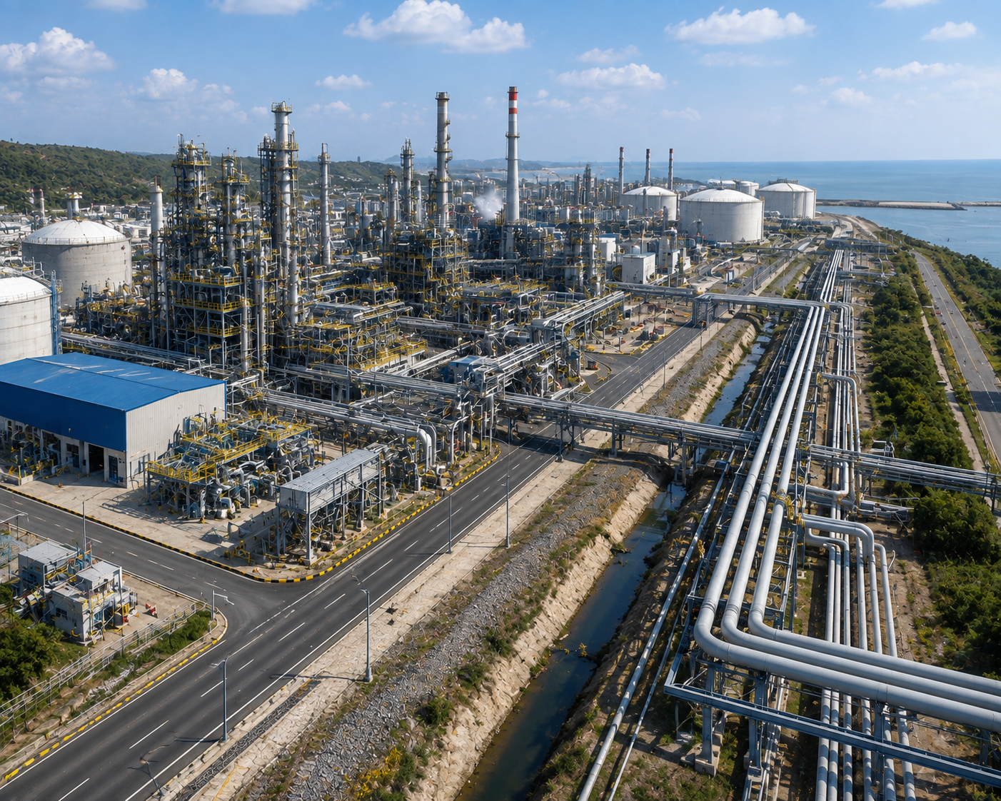 Industrial engineering layout representing plant delivery scope