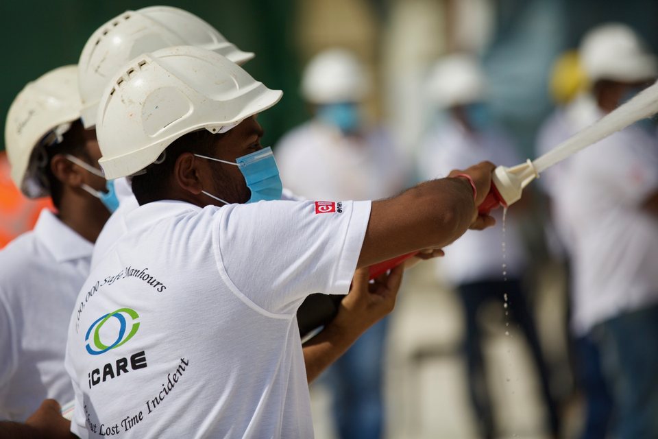 Chemie-Tech team member taking part in an iCare safety activity